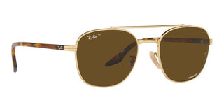 Ray-Ban RB 3688 unisex Gold Geometric Sunglasses