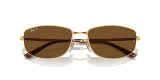 Ray-Ban RB 3732 unisex Gold Geometric Sunglasses