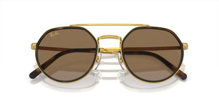 Ray-Ban RB 3765 unisex Gold Geometric Sunglasses