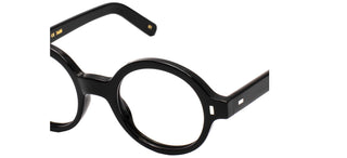 L.G.R REUNION BOLD/O men Black Round Eyeglasses