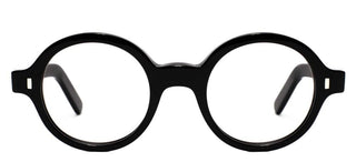 L.G.R REUNION BOLD/O men Black Round Eyeglasses