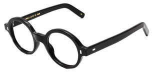 L.G.R REUNION BOLD/O men Black Round Eyeglasses