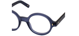 L.G.R REUNION BOLD/O men Blue Round Eyeglasses