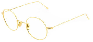 L.G.R REUNION METAL/O men Gold Round Eyeglasses