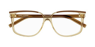 Saint Laurent SL 599 OPT men Brown Geometric Eyeglasses