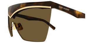 Saint Laurent SL 614 MASK women Havana Shield Sunglasses