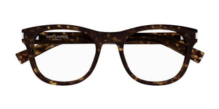 Saint Laurent Sl 663 Unisex Havana Squared Eyeglasses