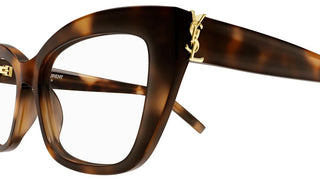 Saint Laurent SL M117 women Havana Squared Eyeglasses