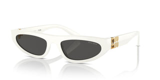 Miu Miu SMU 07ZS women White Oval Sunglasses