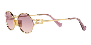 Miu Miu SMU 52YS women Gold Round Sunglasses