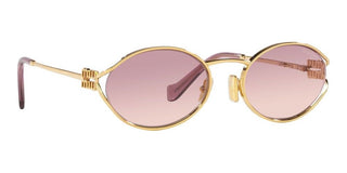 Miu Miu SMU 52YS women Gold Round Sunglasses