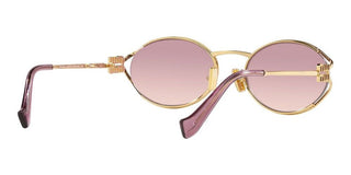 Miu Miu SMU 52YS women Gold Round Sunglasses