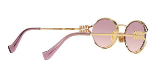 Miu Miu SMU 52YS women Gold Round Sunglasses