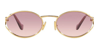 Miu Miu SMU 52YS women Gold Round Sunglasses