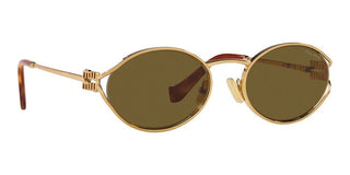 Miu Miu SMU 52YS women Gold Round Sunglasses