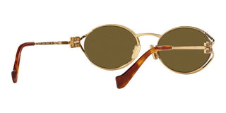 Miu Miu SMU 52YS women Gold Round Sunglasses