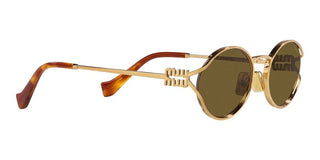 Miu Miu SMU 52YS women Gold Round Sunglasses