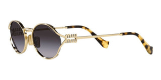 Miu Miu SMU 52YS women Gold Round Sunglasses