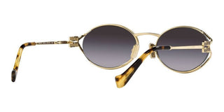 Miu Miu SMU 52YS women Gold Round Sunglasses