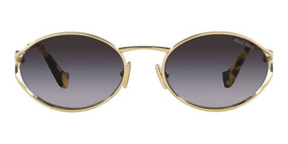 Miu Miu SMU 52YS women Gold Round Sunglasses