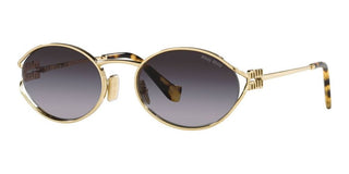 Miu Miu SMU 52YS women Gold Round Sunglasses