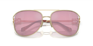 Miu Miu SMU 52ZS women Gold Pilot Sunglasses