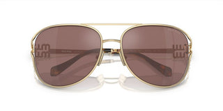 Miu Miu SMU 52ZS women Gold Pilot Sunglasses