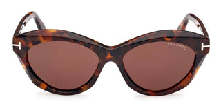 Tom Ford TONI FT 1111 unisex Havana Cat Eye Sunglasses